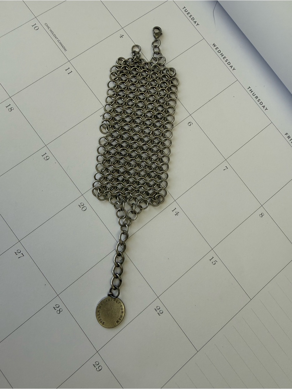 Stella McCartney for H and M Woven Chainlink Statement Bracelet - Silver Tone